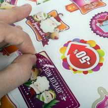 Pegatinas troqueladas con forma personalizada en pliegos