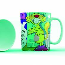 Taza personalizable con diseño gatos