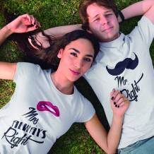 2 camisetas para San Valentín, pareja Mister