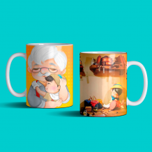 Taza personalizable con diseño papa y abuelo 95
