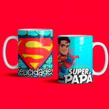 Taza personalizable con diseño papa superman 96