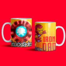 Taza personalizable con diseño papa iron man 97