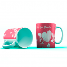 Taza personalizable con diseño día san valentin 100