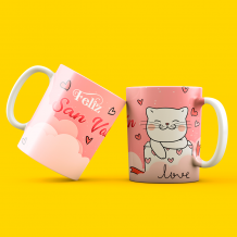 Taza personalizable con diseño día san valentin 101