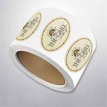 Adhesivos y etiquetas personalizadas en bobina con troquel ovalado (Rollo)