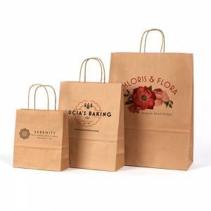Bolsas de papel con asa rizada